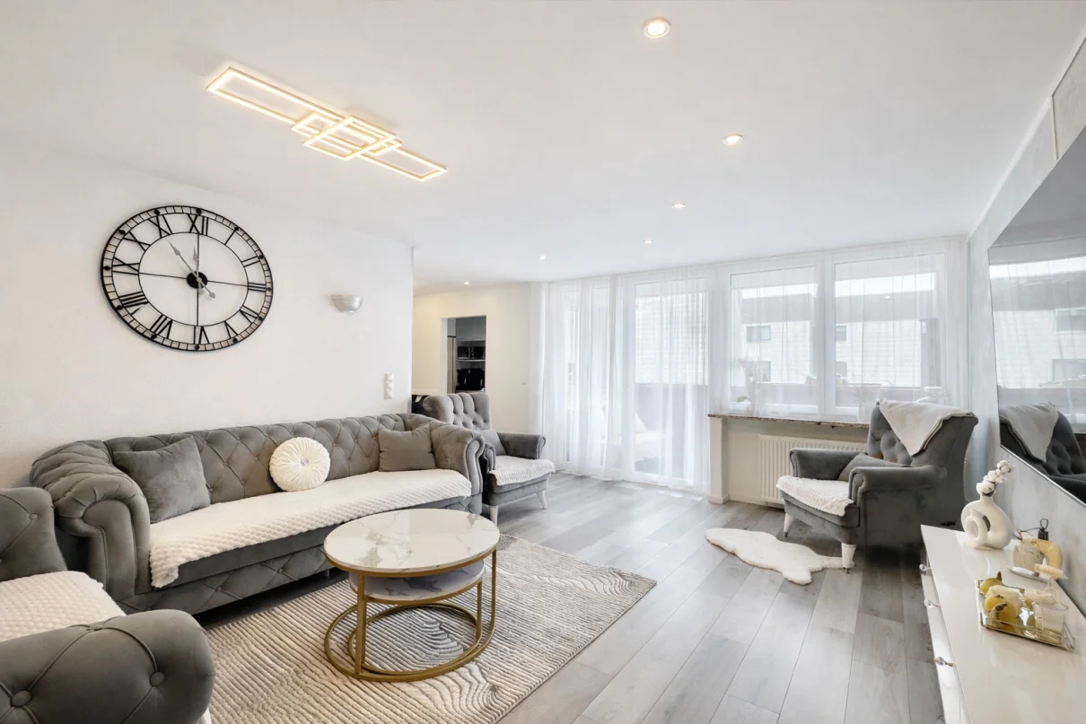 Wohnzimmer der verkauften 4-Zimmer-Wohnung in Burghausen